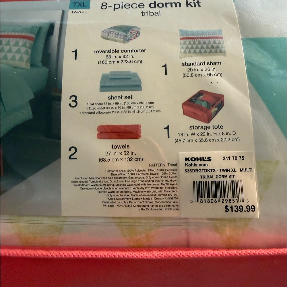 8 PC TWIN XL Comforter Set Comforter Complete Set ~ NEW - Picture 4 of 4